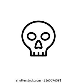 Skull Icon. Line Art Style Design Isolated On White Background