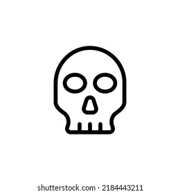 Skull Icon. Line Art Style Design Isolated On White Background