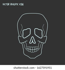 Skull icon line element. Vector illustration of skull icon line isolated on clean background for your web mobile app logo design.