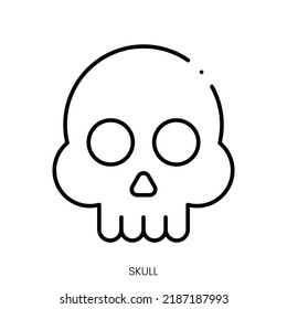 skull icon. Linear style sign isolated on white background. Vector illustration