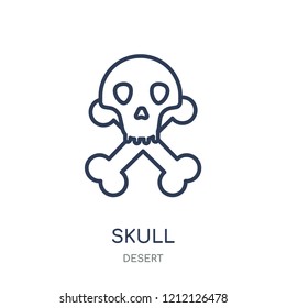 Skull icon. Skull linear symbol design from Desert collection. Simple outline element vector illustration on white background.