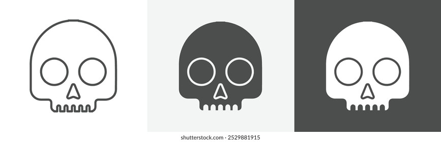 skull icon Logo art vector in outline