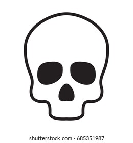 Skull icon logo vector Halloween bone Ghost illustration