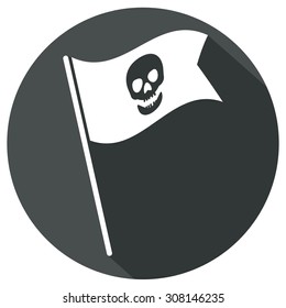 Skull icon a long shadow