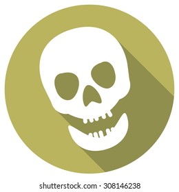 Skull icon a long shadow
