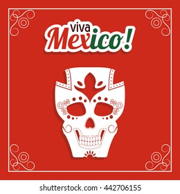 Skull icon. Mexico culture. Vector graphic