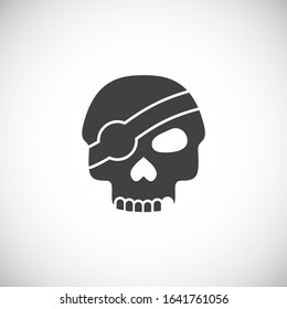 Skull icon on background for graphic and web design. Creative illustration concept symbol for web or mobile app.