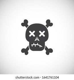 Skull icon on background for graphic and web design. Creative illustration concept symbol for web or mobile app.
