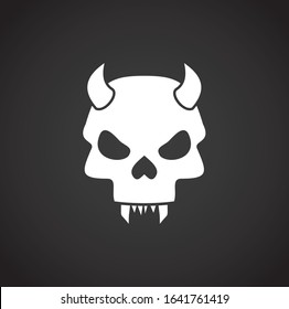 Skull icon on background for graphic and web design. Creative illustration concept symbol for web or mobile app.
