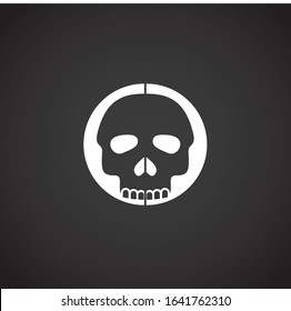 Skull icon on background for graphic and web design. Creative illustration concept symbol for web or mobile app.