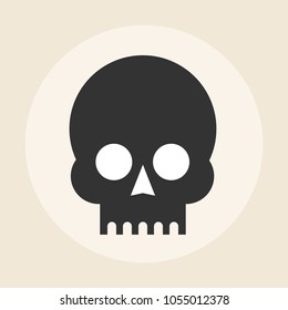 Skull Icon on Background. Stock flat vector illustration.