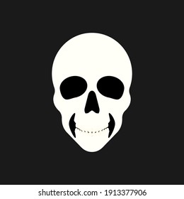 Skull icon on black background. Vector illustration
