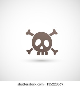 skull icon on white background vector