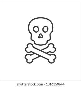 Skull icon on white background