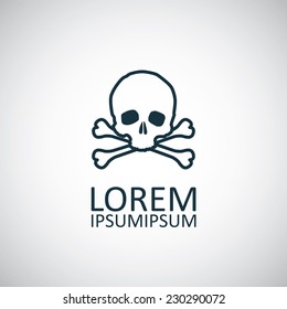 skull icon on white background 