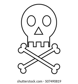 Skull icon. Outline illustration of skull vector icon for web