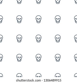 skull icon pattern seamless white background. Editable outline skull icon. skull icon pattern for web and mobile.
