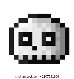 Skull icon pixel art. Happy Halloween.