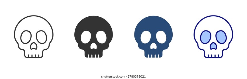 Skull Icon Set. Designed In Multi Style