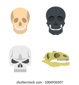 Skull icon set. Flat set of skull vector icons for web design isolated on white background