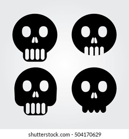 Skull icon set. Halloween design.