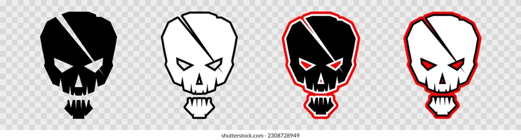 Skull icon set illustration. Gothic design illustration isolated on white background. Vector EPS 10