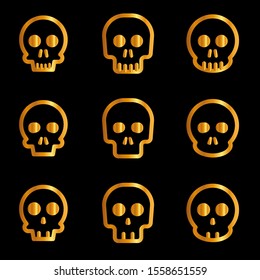 Skull icon set, vector. EPS 10