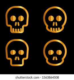 Skull icon set, vector. EPS 10