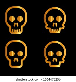 Skull icon set, vector. EPS 10