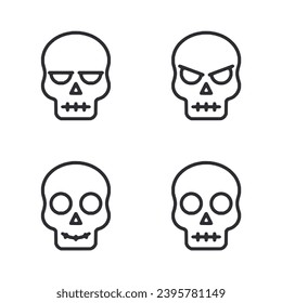 Skull icon set vector illustration