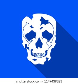Skull icon with shadow , vector sign design.