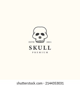 Skull icon sign symbol hipster vintage logo design vector illustration