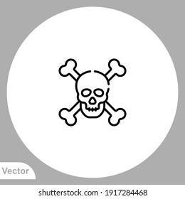 Skull icon sign vector. Symbol, logo illustration for web and mobile.