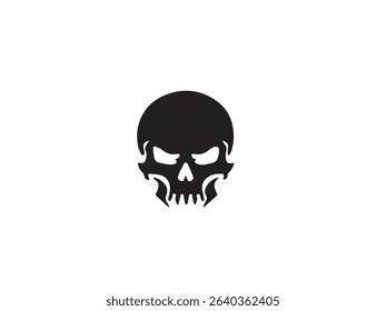 Skull icon. Skull silhouette isolated on white background. Vector illustration. 
