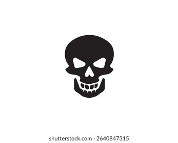 Skull icon. Skull silhouette isolated on white background. Vector illustration. 