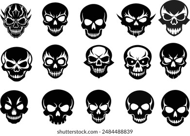 Skull icon silhouette vector illustration design Bundle