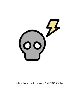 Skull icon. Simple color with outline vector elements of rock n roll icons for ui and ux, website or mobile application