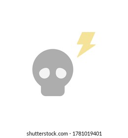 Skull icon. Simple color vector elements of rock n roll icons for ui and ux, website or mobile application