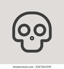 Skull Icon in Simple, Flat and Minimalist Style
