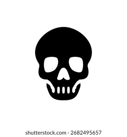ícone de caveira, estilo simples plana, ilustração vetorial, símbolo, pictograma de modelo de logotipo de design, para ui ou ux isolado em branco para aplicativo móvel, editável