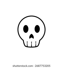 skull icon, simple flat style, vector illustration, symbol, design logo template pictogram, for ui or ux isolated on white for mobile app, editable