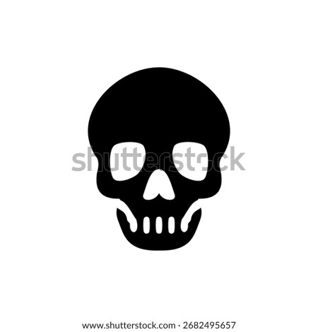 skull icon, simple flat style, vector illustration, symbol, design logo template pictogram, for ui or ux isolated on white for mobile app, editable