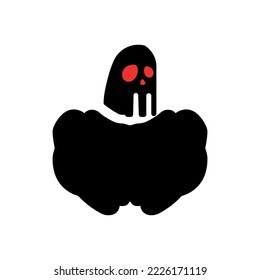 Skull icon. Simple style Halloween holiday poster background symbol. logo design element. T-shirt printing. Vector for sticker.