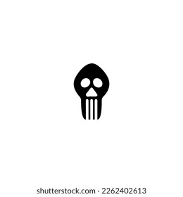 Skull icon. Simple style Halloween holiday poster background symbol. Skull brand logo design element. Skull t-shirt printing. vector for sticker.