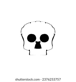 Skull icon. Simple style Halloween holiday poster background symbol. Skull brand logo design element. Skull t-shirt printing. Vector for sticker.