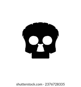 Skull icon. Simple style Halloween holiday poster background symbol. Skull brand logo design element. Skull t-shirt printing. Vector for sticker.