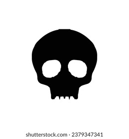 Skull icon. Simple style Halloween holiday poster background symbol. Skull brand logo design element. Skull t-shirt printing. Vector for sticker.
