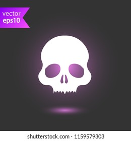Skull icon. Skeleton sign. EPS 10 flat symbol