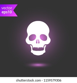 Skull icon. Skeleton sign. EPS 10 flat symbol