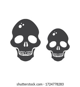 Skull icon. Skeleton symbol pictogram. Skull flat sign design. EPS 10 skull vector icon